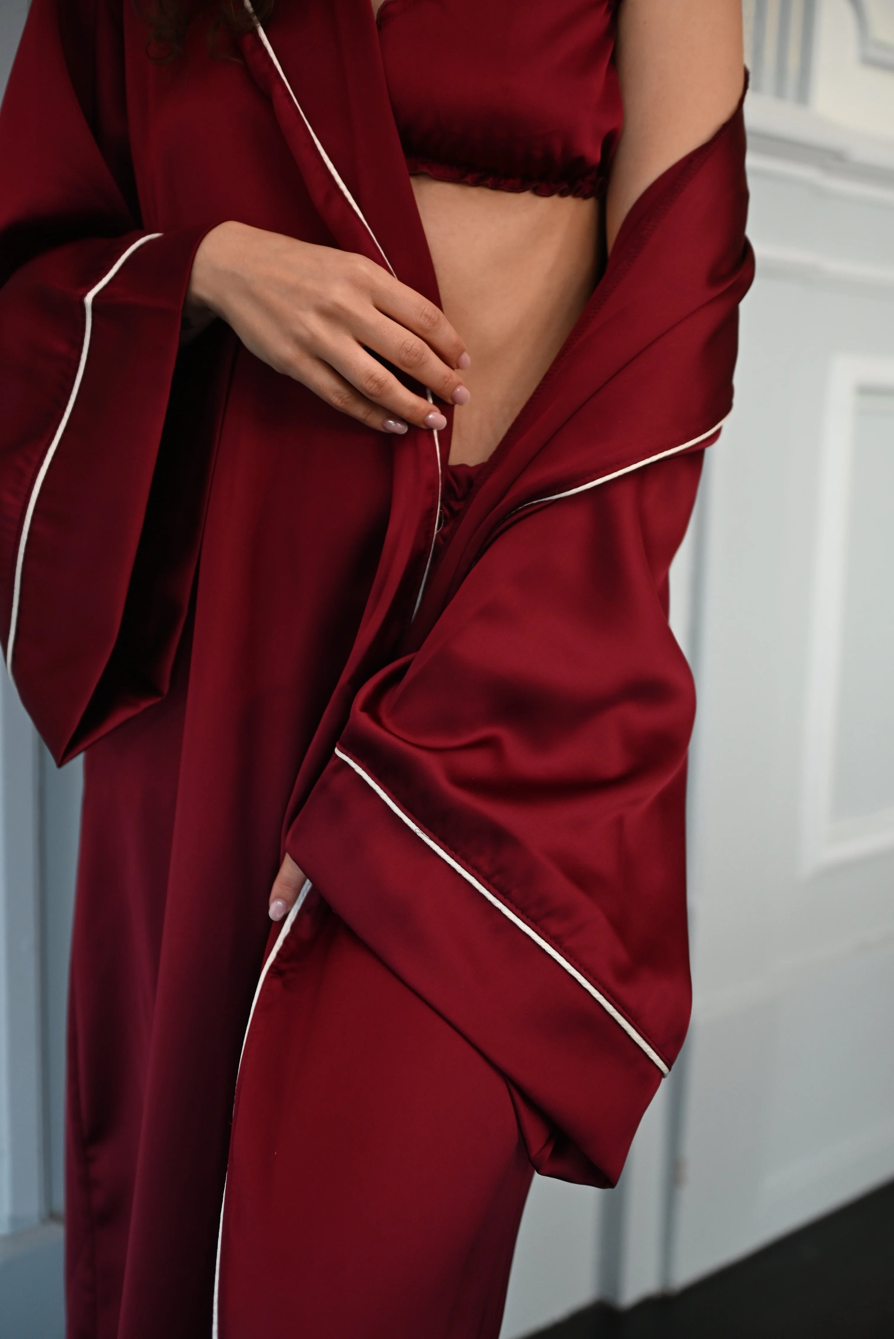 Aurora Burgundy Kimono