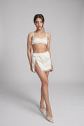 Élise Satin Ivory Two-Piece Set – Bralette & Mini Skirt