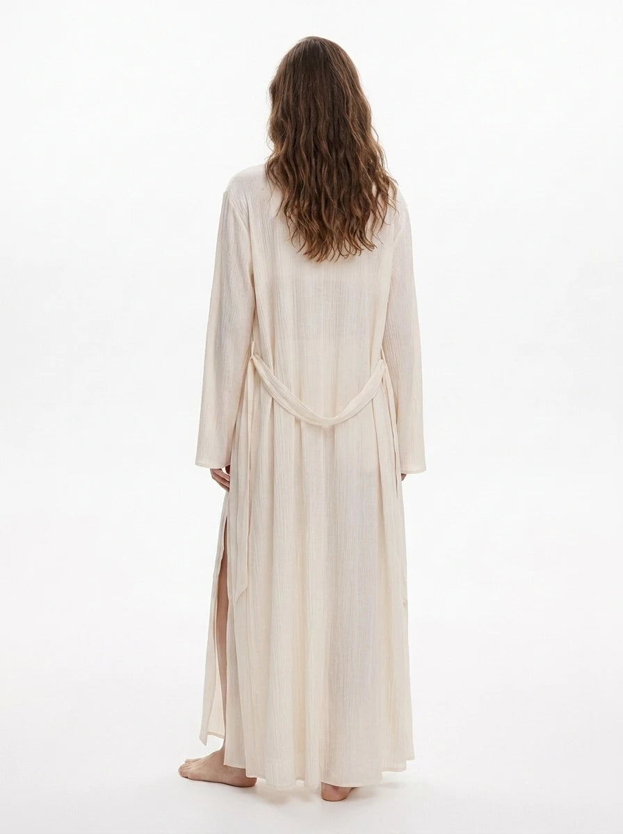 Océane Viscose white Three-Piece Set with Kimono