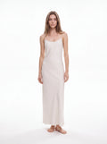 Rosalie Satin Ivory Maxi Dress with Open Back