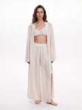 Océane Viscose white Three-Piece Set with Kimono